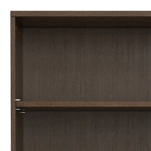 English Elm Harper Mid-Century 5-Shelf Bookcase in Walnut Brown – Solid Rubberwood, 4 Adjustable Shelves, 66" B136P238604