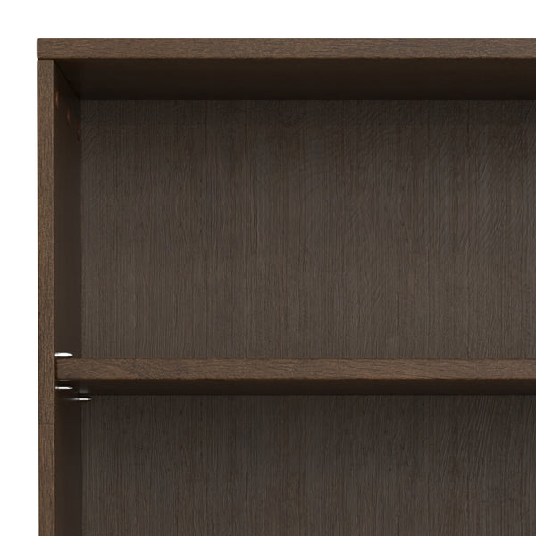 English Elm Harper Mid-Century 5-Shelf Bookcase in Walnut Brown – Solid Rubberwood, 4 Adjustable Shelves, 66" B136P238604