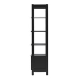 Holmes Modern Narrow Bookcase with Reeded Drawer Black WEHOL41OS2BL0 Walker Edison