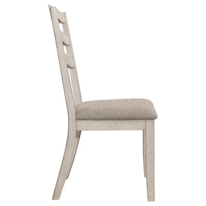 English Elm Martin Ladder Back Dining Chair Set of 2 Distressed Cream Hardwood Farmhouse Style B062P451716