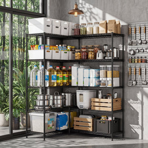 English Elm 4 Tier Carbon Steel Wire Shelving Unit 1200 Lb Capacity Garage Pantry Organizer W5386P480988
