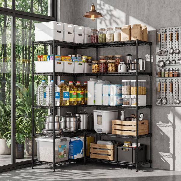 English Elm 4 Tier Carbon Steel Wire Shelving Unit 1200 Lb Capacity Garage Pantry Organizer W5386P480988