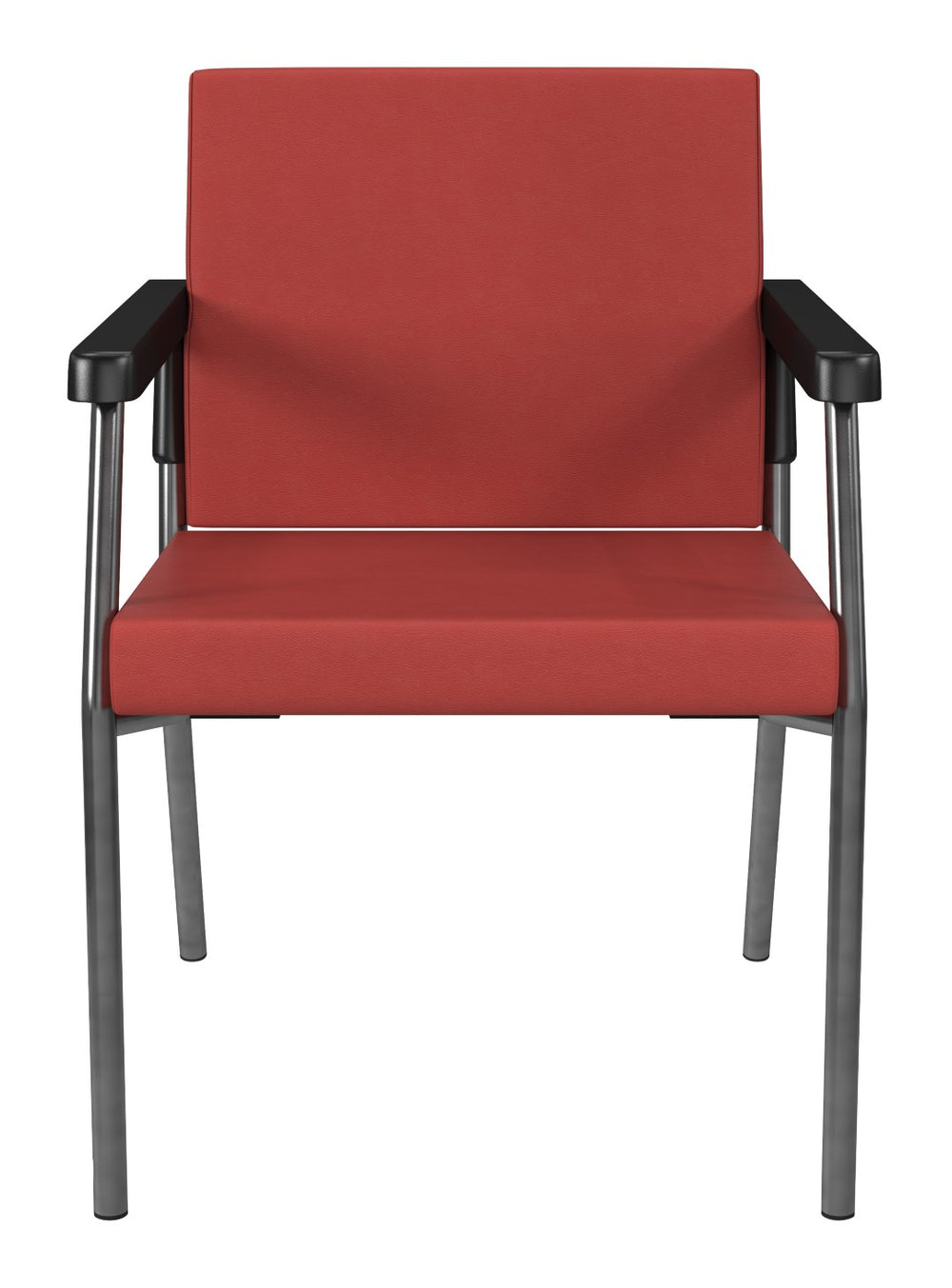 OSP Home Furnishings Bariatric Guest Chair with Reinforced Metal Frame and Pu Arms for Medical Waiting Rooms Lipstick BC9601-R100