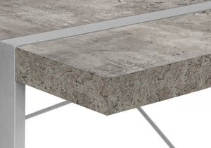English Elm Computer Desk - Contemporary Grey Concrete & Metal Design For Stylish Home Office Workspace Solutions B2710P219884