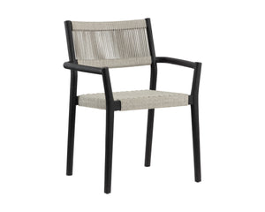 Sunpan Kavala Stackable Dining Armchair Set - Stylish Wood Frame, Comfortable Seating for Modern Homes Charcoal