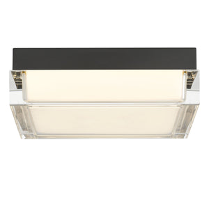 English Elm 8-inch Matte Flush Mount Led Ceiling Light with Frosted Diffuser for Modern Spaces Black B370P398962