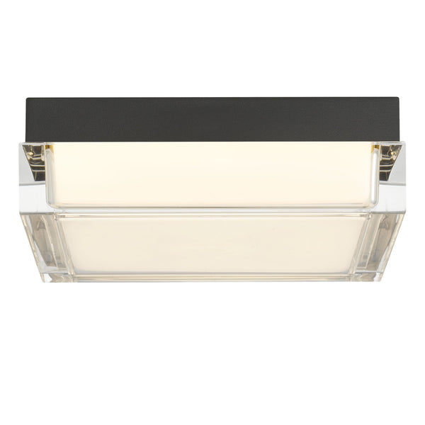 English Elm 8-inch Matte Flush Mount Led Ceiling Light with Frosted Diffuser for Modern Spaces Black B370P398962