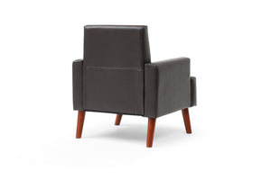 English Elm Ventura Tufted Velvet Accent Chair Compact Button Detail for Living Room or Bedroom Dark Brown B078P497891
