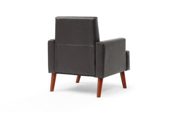 English Elm Ventura Tufted Velvet Accent Chair Compact Button Detail for Living Room or Bedroom Dark Brown B078P497891