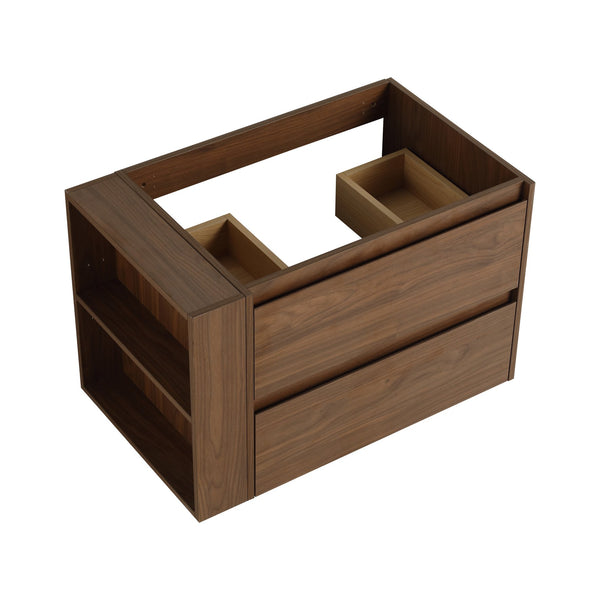 English Elm 30" Wall Mount Bathroom Vanity With Ceramic Sink & Soft-Close Drawers For Modern Storage Solutions W999S00207