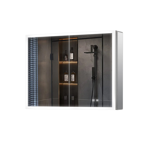 English Elm Mesa Surface Mount Led Medicine Cabinet with Defogger Aluminum Frame Bathroom Mirror B2731P478362