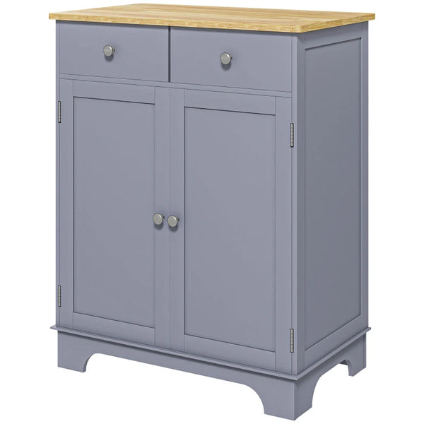 English Elm Durable Rubberwood Top Sideboard Cabinet with Drawers for Kitchen or Entryway T3971P466298