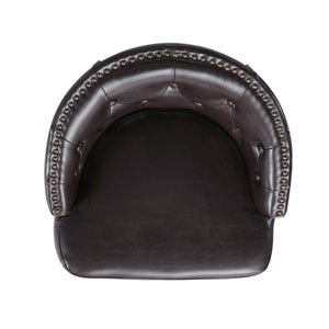 English Elm Christopher Knight Home® - 360 Plush Swivel Bar Stools Set of 2 with Nailhead Trim & Tufted Brown Seats, Rubberwood Base N779P293839B