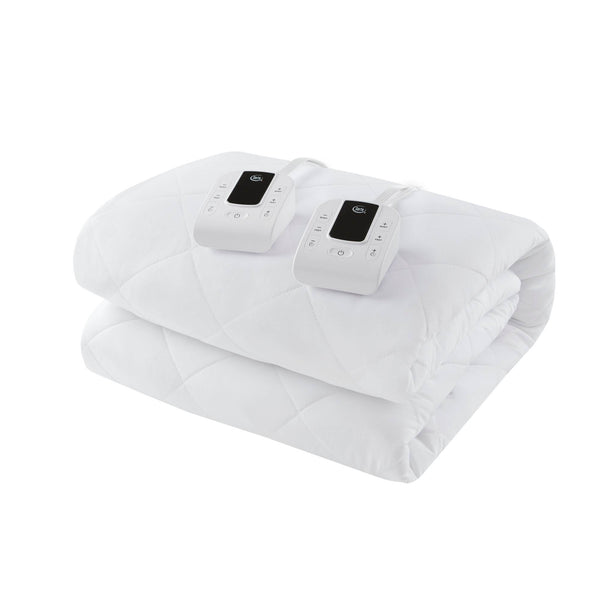 English Elm 1-piece King Heated Mattress Pad Dual Zone Controls with Auto Shutoff Polyester Fill B035P408319