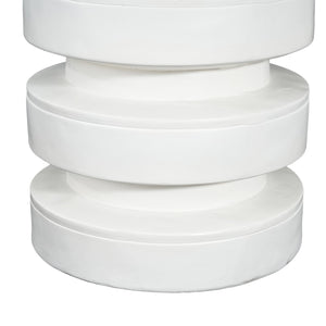 English Elm Modern Mgo Three Tier Round Accent Table Weather Resistant Patio and Living Room Decor White N770P359379W