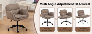 English Elm Stylish Barrel Swivel Accent Chair Upholstered Seat with Storage for Vanity or Dining W3248P424652