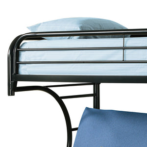 English Elm Kenston Twin/Futon Bunk Bed Metal Frame Black — Space-Saving Twin Over Full Sofa Converts to Bed B062P340725