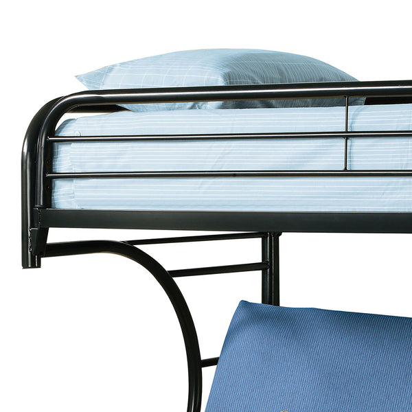 English Elm Kenston Twin/Futon Bunk Bed Metal Frame Black — Space-Saving Twin Over Full Sofa Converts to Bed B062P340725