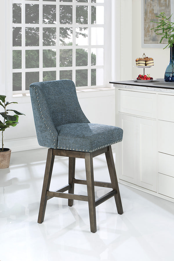OSP Home Furnishings Granville 26" Swivel Stool Navy / Grey