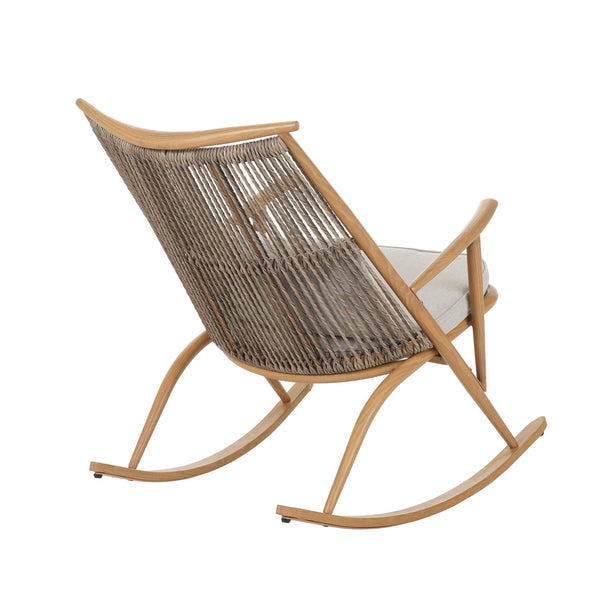 English Elm Set of 3 Outdoor Iron Rocking Chairs with Woven Rattan Back and Ceramic Tile Table N769P289096T_2_N769P414511B