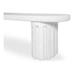 English Elm Eris Outdoor Concrete Dining Bench Fiberglass Reinforced Patio or Industrial B2769S00006