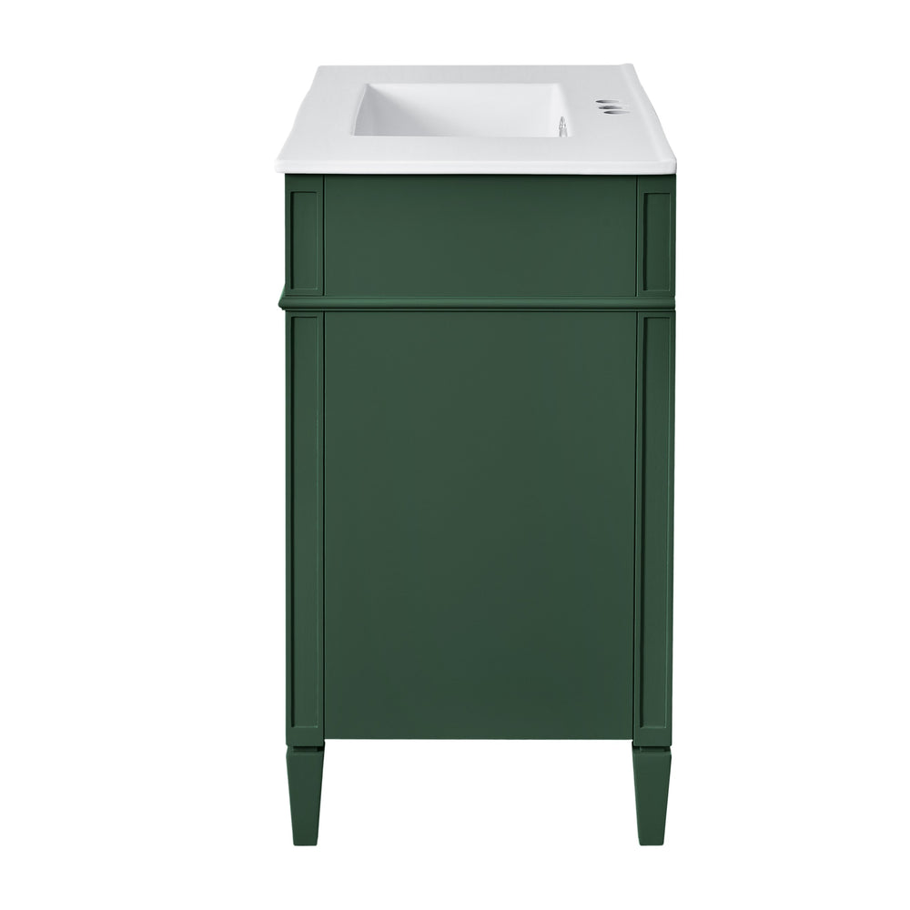 English Elm 36'' Modern Bathroom Vanity With Ceramic Top Sink, Soft-Close Drawers & Elegant Green Finish N710P230246F