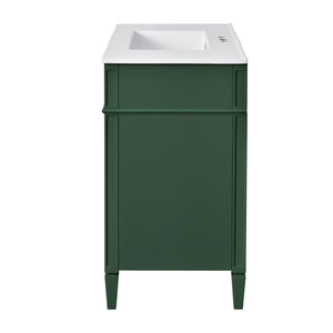 English Elm 36'' Modern Bathroom Vanity With Ceramic Top Sink, Soft-Close Drawers & Elegant Green Finish N710P230246F
