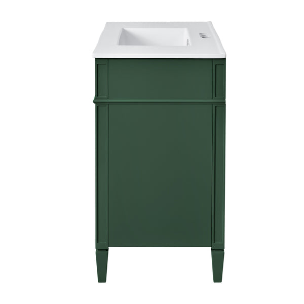 English Elm 36'' Modern Bathroom Vanity With Ceramic Top Sink, Soft-Close Drawers & Elegant Green Finish N710P230246F