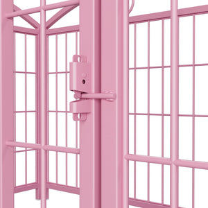 English Elm Dog Playpen 8 Panel Heavy Duty Iron Pet Enclosure Foldable Indoor Outdoor Exercise Pen Pink W368P233998