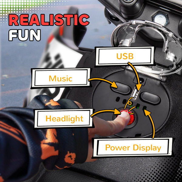 English Elm Qaba Kids Electric Dirt Bike 6v Battery Powered Ride on with Training Wheels Ages 3 to 8 Red W2225P249805