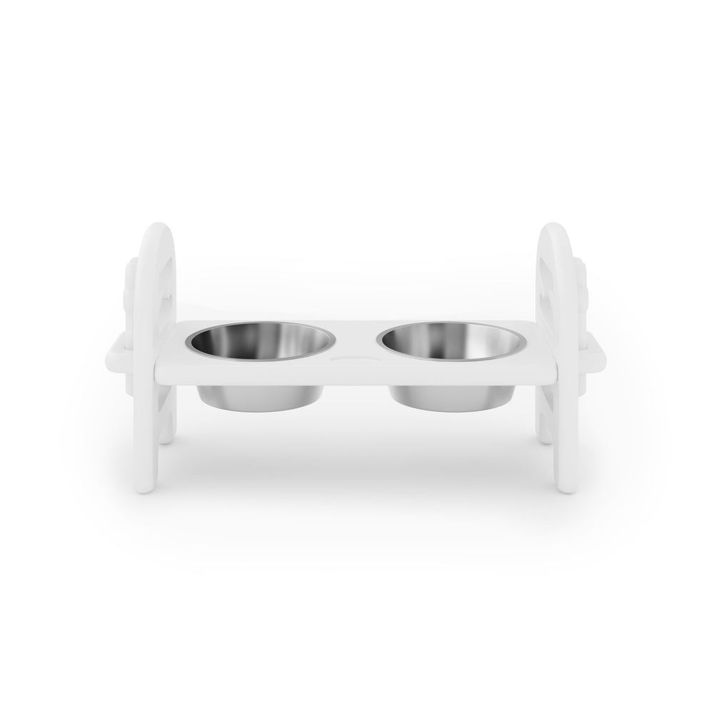 English Elm White Collapsible Travel Pet Bowl Adjustable Height Recycled Hdpe Poly Lumber B195P235823