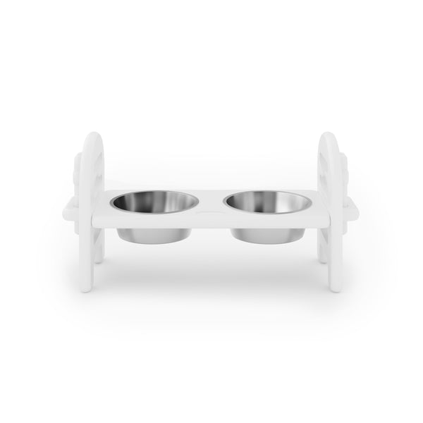 English Elm White Collapsible Travel Pet Bowl Adjustable Height Recycled Hdpe Poly Lumber B195P235823