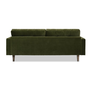 English Elm Jennifer Taylor Home - Nicholas 83.5" Mid-Century Sofa in Olive Performance Velvet — Durable Hardwood Frame, Plush Support B2719P238301