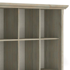 English Elm Acadian 12-Cube Storage Unit In Distressed Grey - Rustic Solid Wood Organizer For Any Room B136P158285