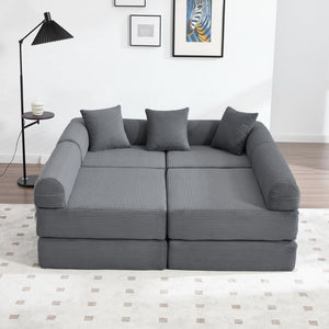 English Elm United We Win Convertible Sofa Bed - Plush Corduroy With Memory Foam, Perfect For Small Spaces! W1568S00252-GIGA