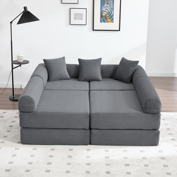 English Elm United We Win Convertible Sofa Bed - Plush Corduroy With Memory Foam, Perfect For Small Spaces! W1568S00252-GIGA