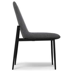 English Elm Savannah Grey Fabric Dining Chairs Set of 2 — Ergonomic Padded Seats, Sleek Black Metal Legs, Compact Durable Design B136P266920