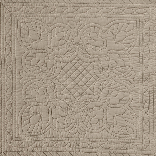 JLA Home Madison Park - 6 Piece Scalloped Daybed Cover Set with Embroidered Pillow, Antimicrobial Finish, Twin Fit Elegance Khaki MP13-8499