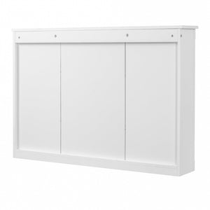 English Elm 42'' Wall Mount Medicine Cabinet White Mdf Mirror Door Six Open Shelves Towel Rod N710P363544K