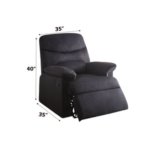 English Elm Arcadia Plush Microfiber Motion Recliner with Pillow-Top Arms, Smooth Latch Mechanism for Relaxation Black 33 L x 31 W x 28 H B2726P256700