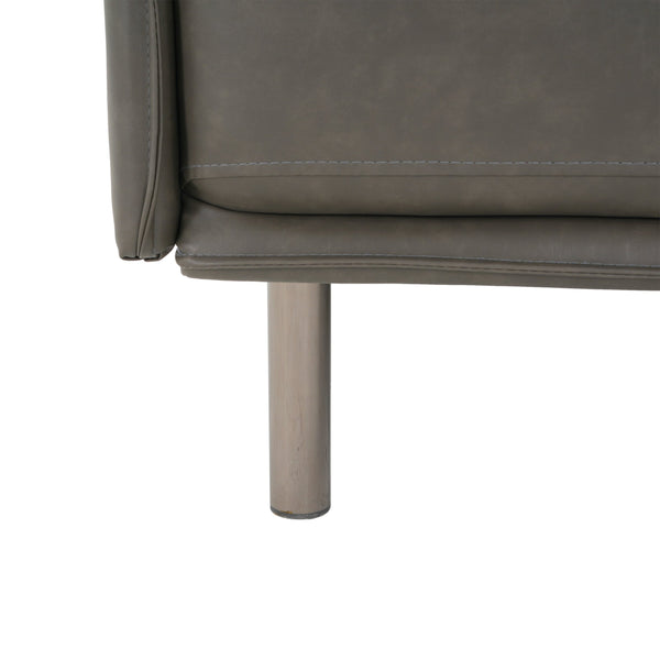 English Elm Christopher Knight Home® - 39" Vintage Grey Faux Leather Lounge Chair - Stylish Comfort For Living Room, Bedroom & Office Spaces N767P208310D