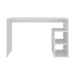 English Elm Wenge Finish Writing Desk with Open Shelving for Small Home Office Spaces White B062P476863