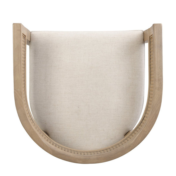 English Elm Christopher Knight Home® - DINING Chair Set of 2 with Rattan Round Back and Upholstered U‑Seat, Wood Frame, Contemporary Style Beige+Natural N771P192287B