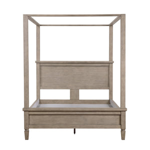 English Elm White Solid Wood Eastern King Bed with Raised Panel Headboard for Classic Bedrooms B011S02474