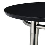 OSP Home Furnishings Brooklyn Round Top End Table Black/Brushed Nickel