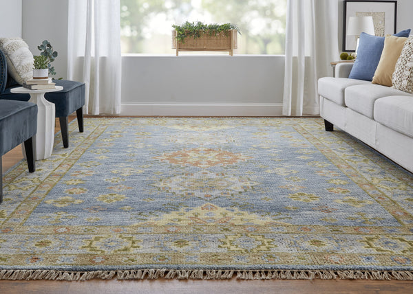 Feizy Rugs Fillmore Hand-knotted Wool Rug - Artisan-crafted Transitional Design With Rich Colors And Texture Blue,Green,Yellow Wool Fil69cifblu000j00