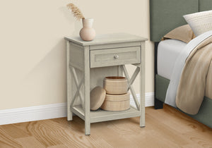 English Elm Accent 2-Tier Narrow End Table with Drawer and Shelf, Transitional Veneer Top, Solid Wood Legs for Compact Spaces White 28 L x 19 W x 7 H B2710P219487