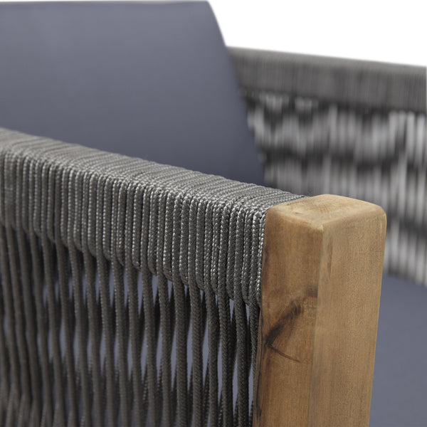 English Elm Christopher Knight Home® - Laurel Outdoor Club Chair Set Of 2 - Stylish Acacia Wood With Rattan Accents & Water-Resistant Cushions 65439.00GRY-2