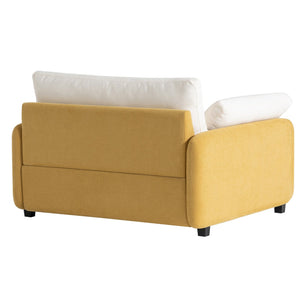 English Elm 50*43" Oversized Chenille Armchair Deep Lounge Seat Modern Minimalist Living Room Chair Cream,Yellow N723S5042L