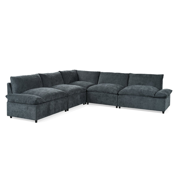 English Elm [not Sold Separately] Deep Gray Modular Sectional with Storage and Overstuffed Cushions N767P234457R